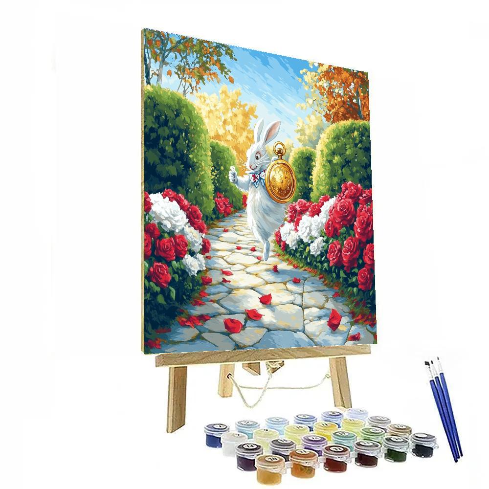 White Rabbit Clock Garden Dash Disney Inspired DIY paint by numbers