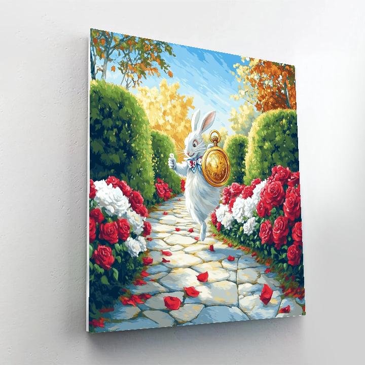 White Rabbit Clock Garden Dash Disney Inspired DIY paint by numbers