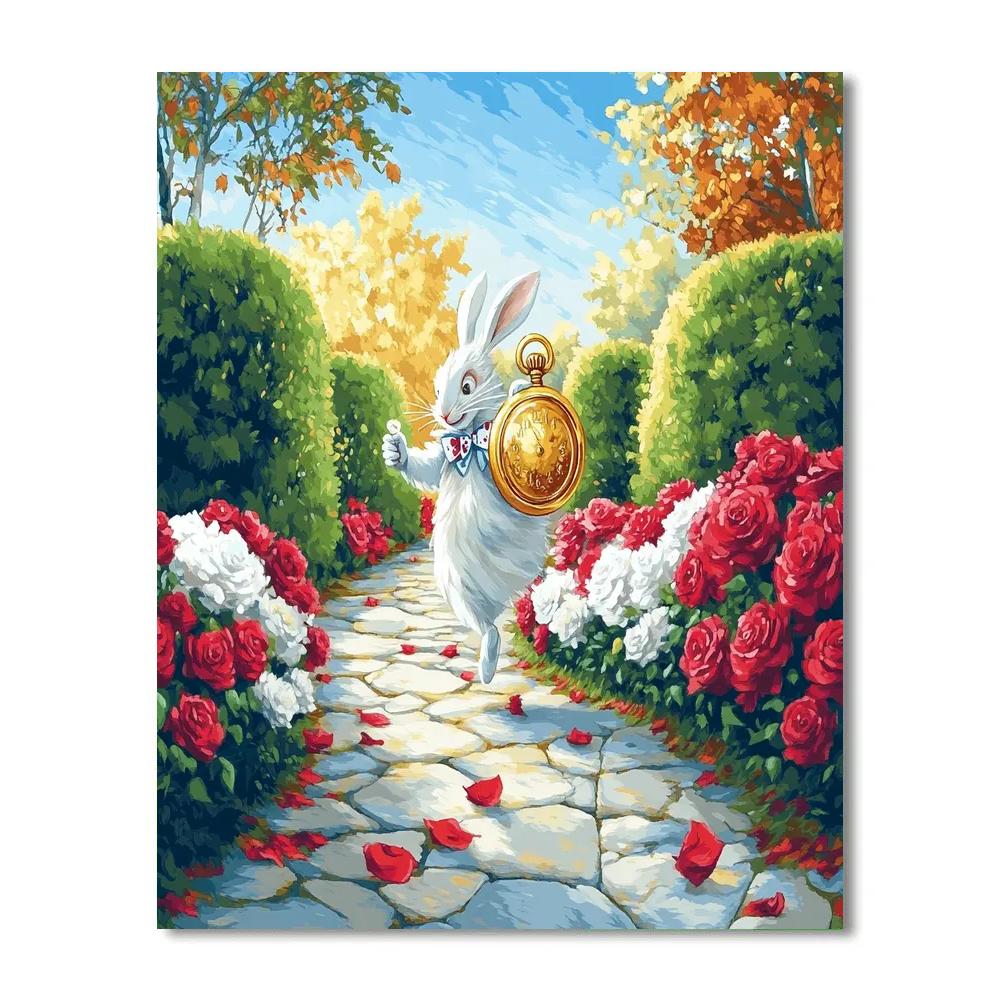 White Rabbit Clock Garden Dash Disney Inspired DIY paint by numbers