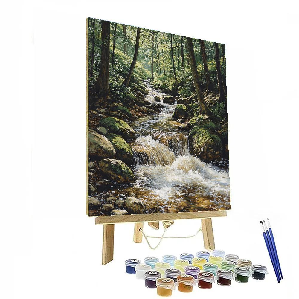 Courbet Inspired Forest Brook Numbered painting kits