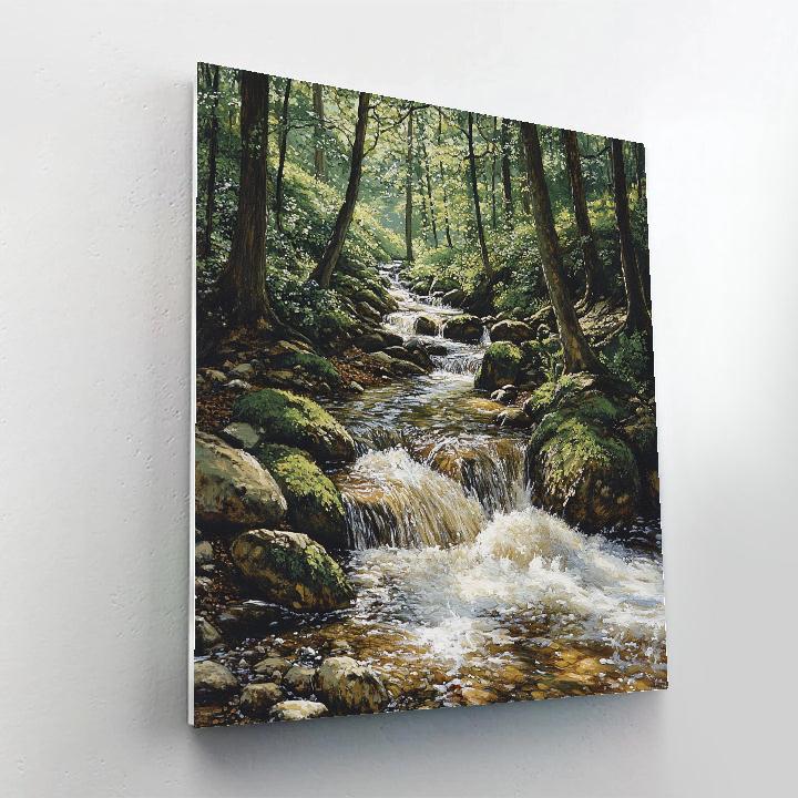 Courbet Inspired Forest Brook Numbered painting kits