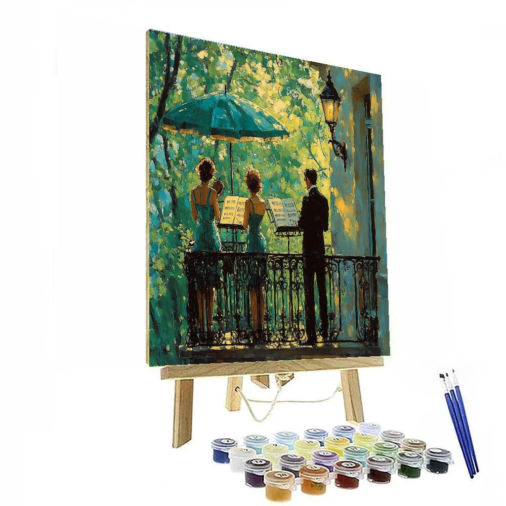 Manet Inspired Balcony Musicians Number painting