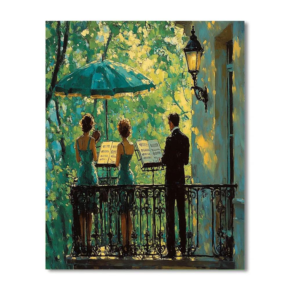 Manet Inspired Balcony Musicians Number painting