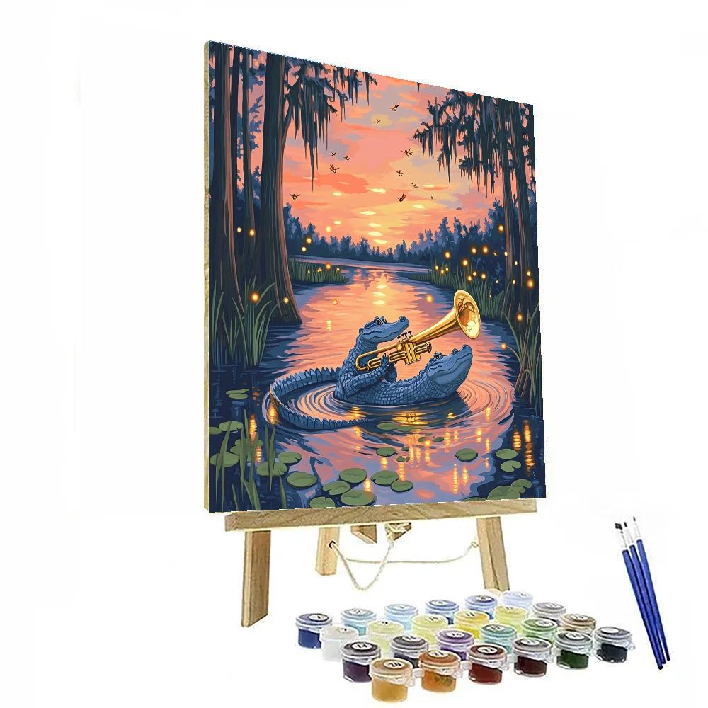 Louis Bayou Trumpet Jam Disney Inspired paint by color