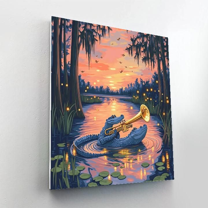 Louis Bayou Trumpet Jam Disney Inspired paint by color