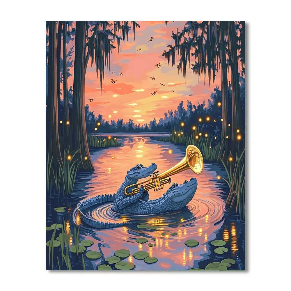 Louis Bayou Trumpet Jam Disney Inspired paint by color