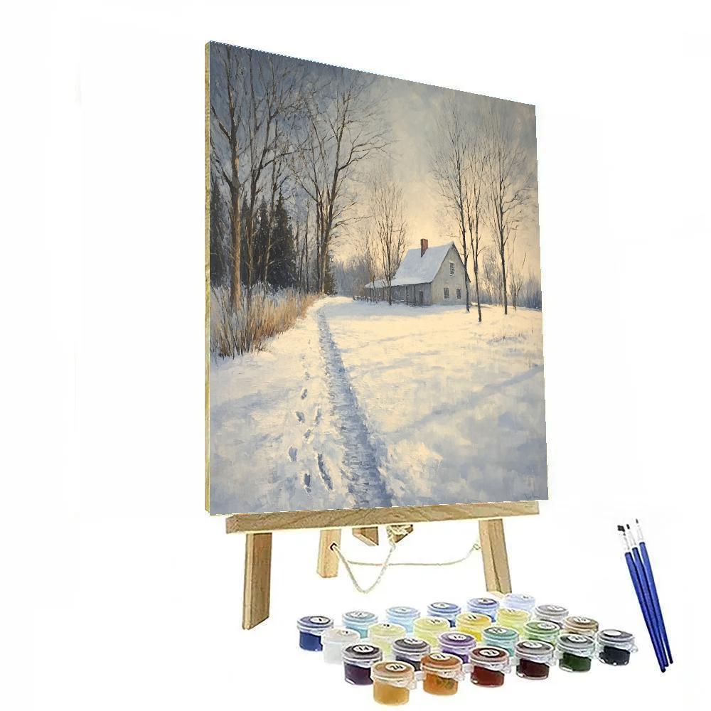 Pissarro Inspired Winter Orchard Path Paint by numbers kits
