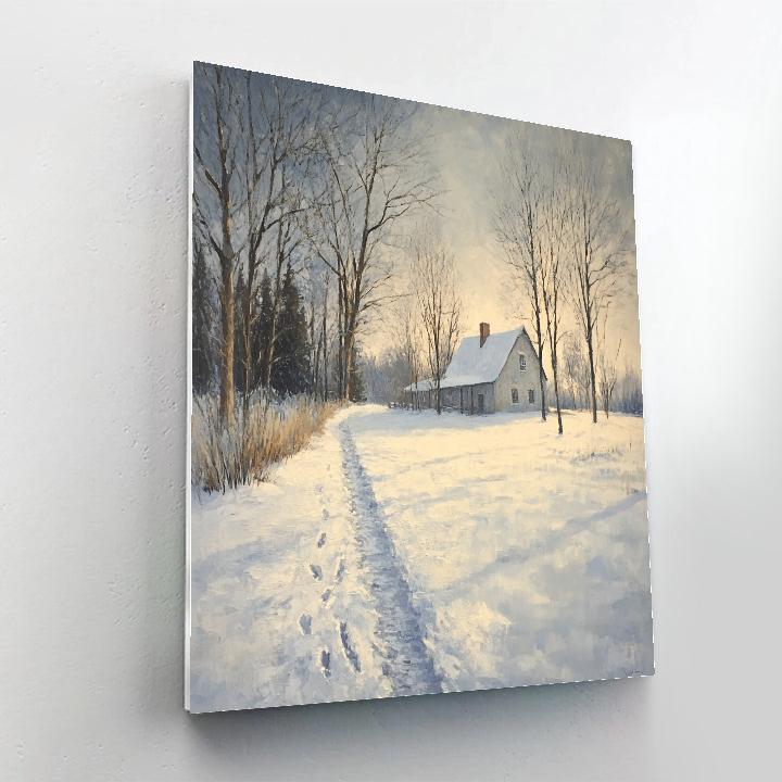 Pissarro Inspired Winter Orchard Path Paint by numbers kits