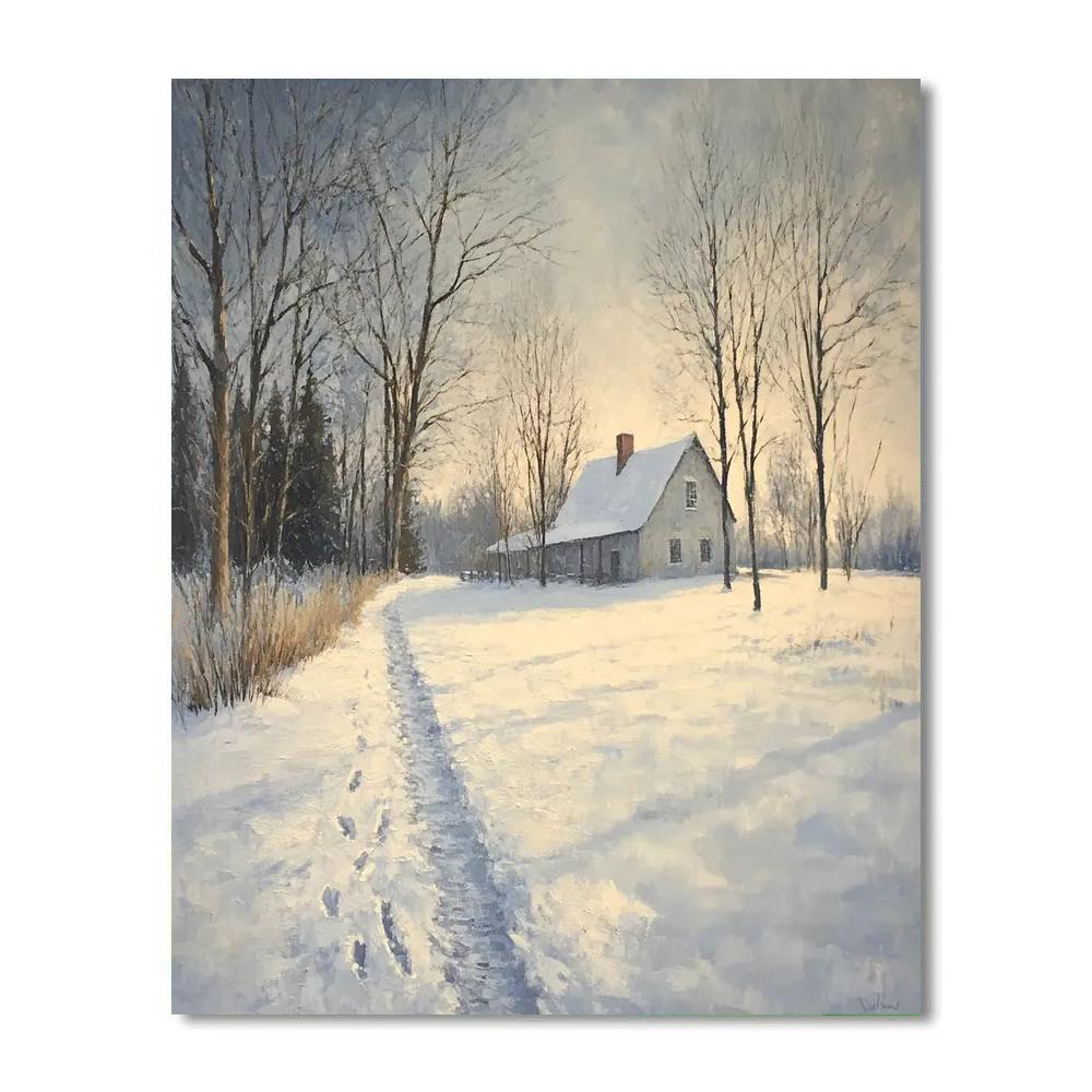 Pissarro Inspired Winter Orchard Path Paint by numbers kits