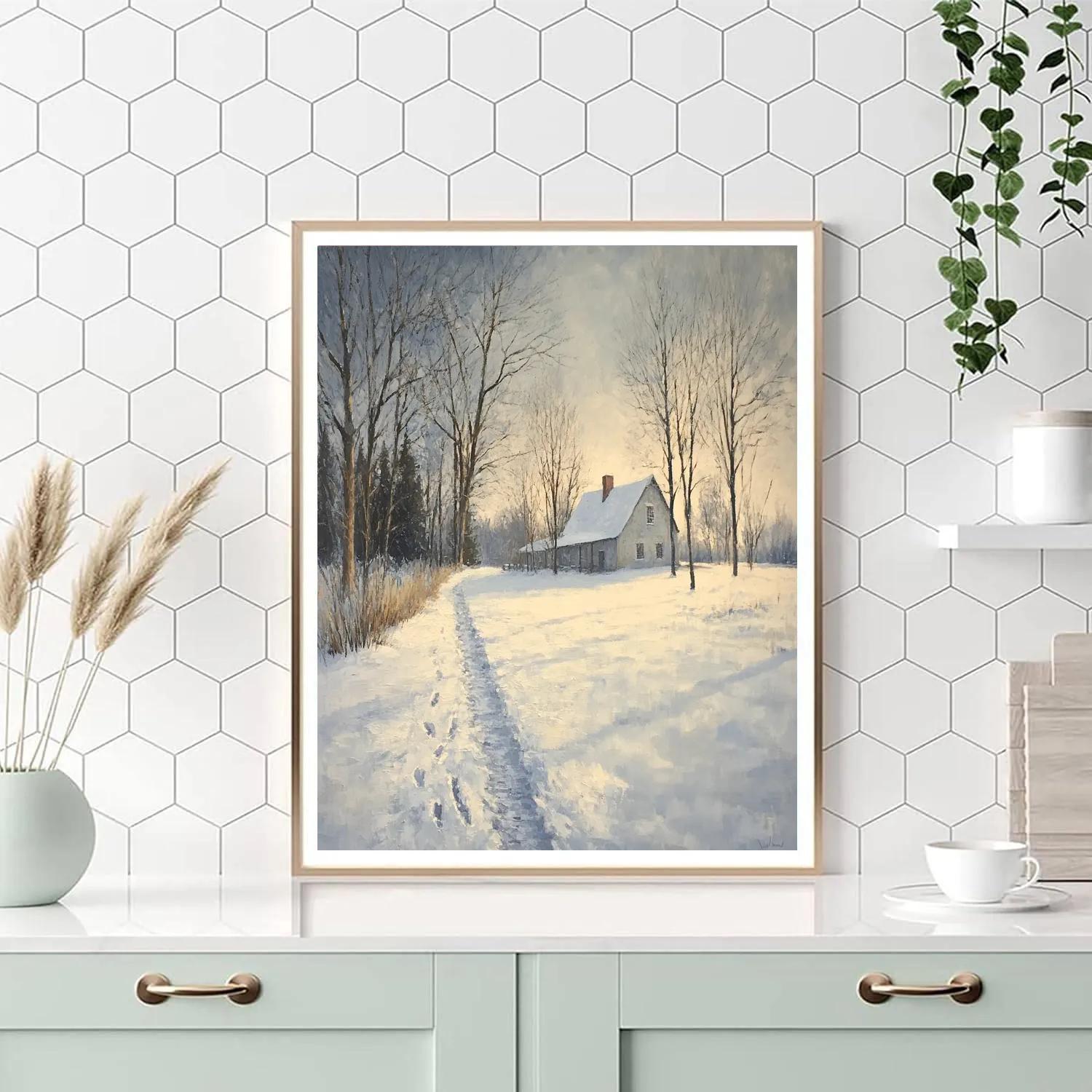 Pissarro Inspired Winter Orchard Path Paint by numbers kits