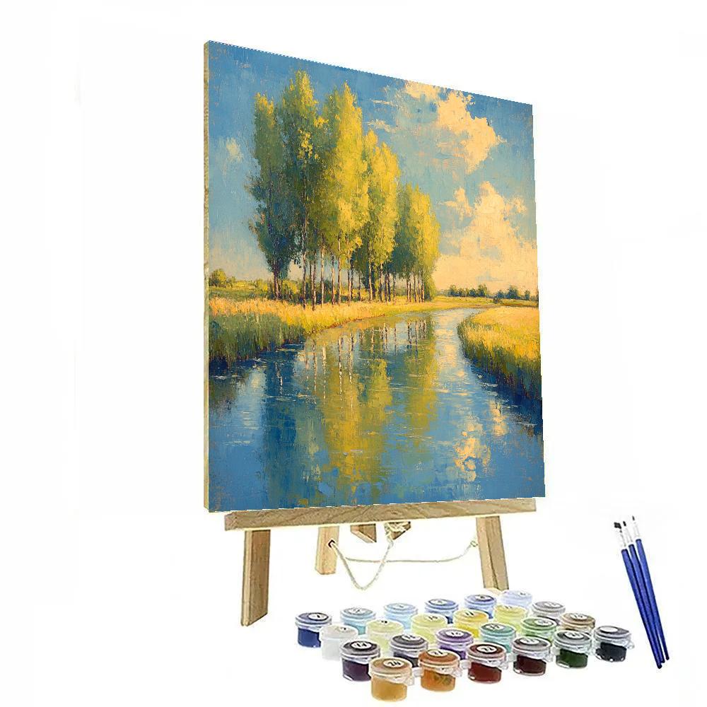 Sisley Inspired Riverbend Morning paint by color