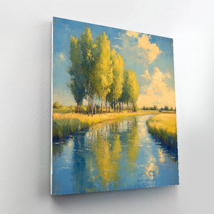 Sisley Inspired Riverbend Morning paint by color