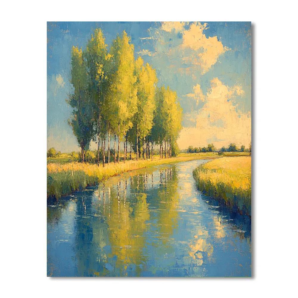 Sisley Inspired Riverbend Morning paint by color