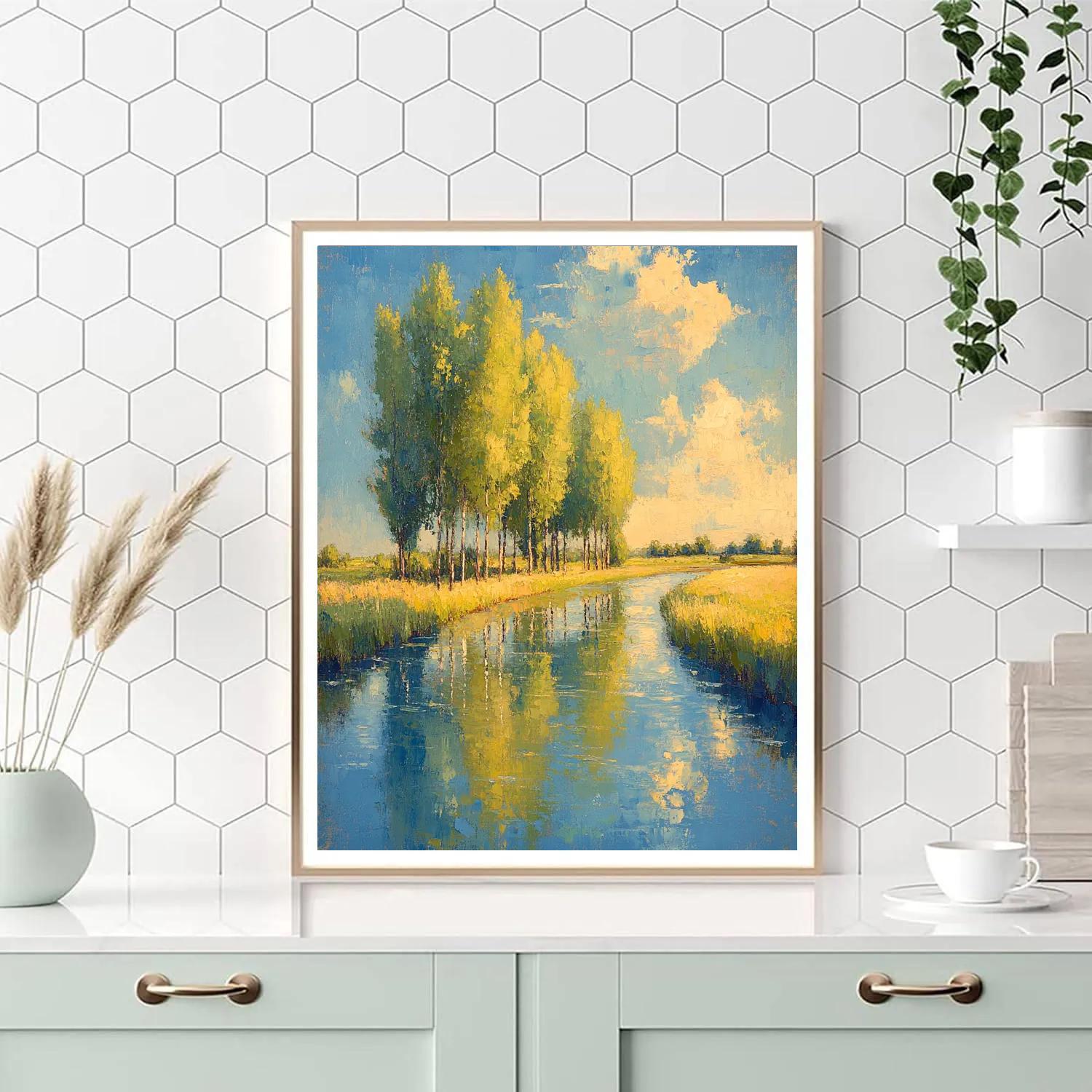 Sisley Inspired Riverbend Morning paint by color