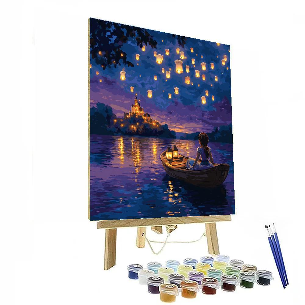 Flynn Rider Lantern Boat Smile Disney Inspired painting number kit