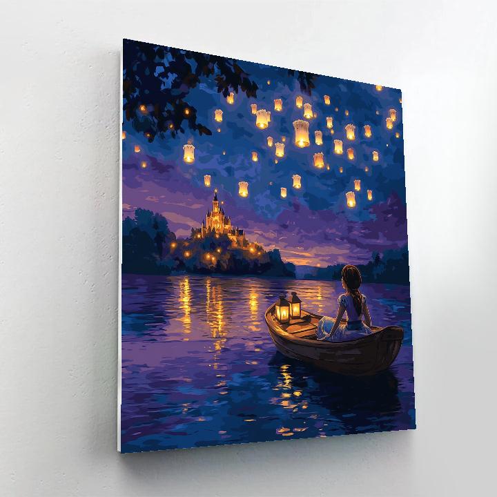 Flynn Rider Lantern Boat Smile Disney Inspired painting number kit