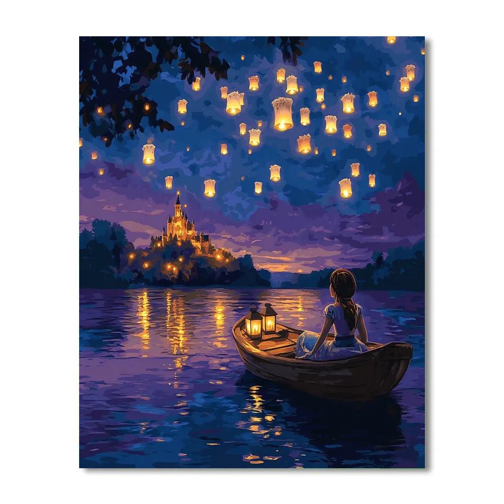 Flynn Rider Lantern Boat Smile Disney Inspired painting number kit