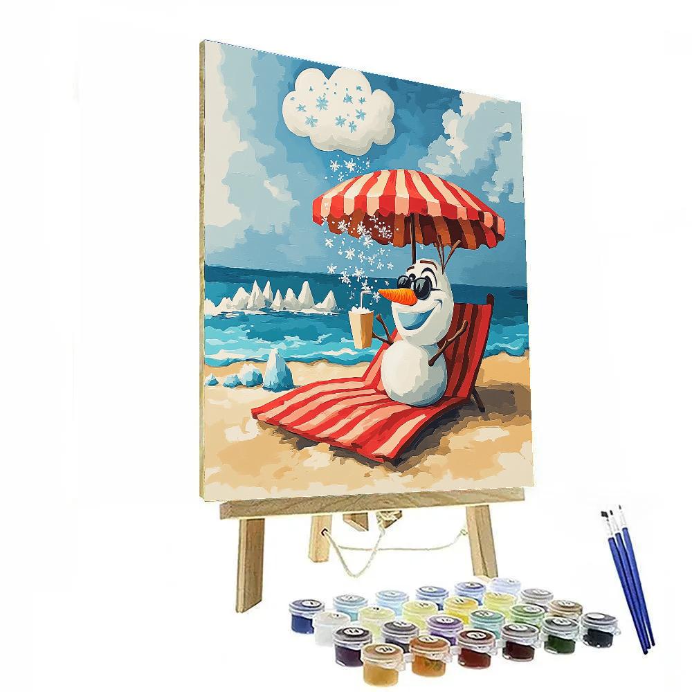 Olaf Summer Beach Daydream Disney Inspired paint by color