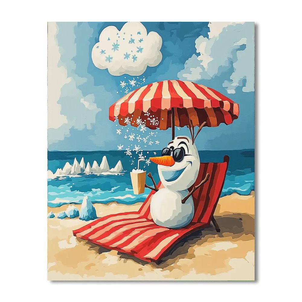 Olaf Summer Beach Daydream Disney Inspired paint by color