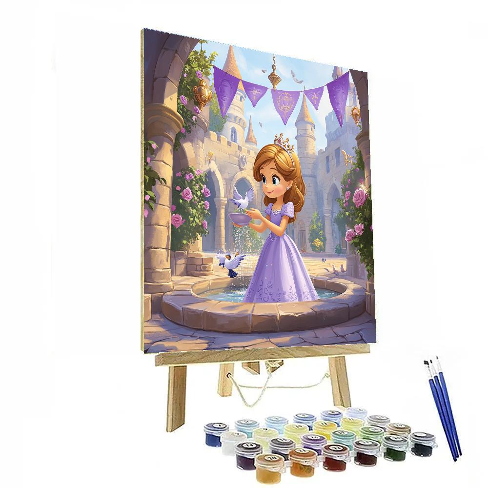 Sofia Royal Castle Courtyard Friends Disney Inspired Painting by numbers kit