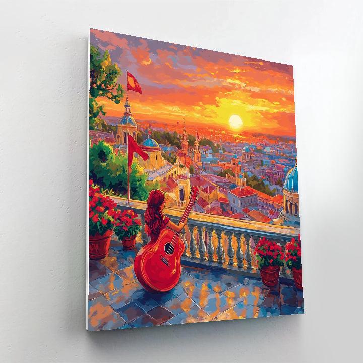 Elena Of Avalor Sunset Guitar Terrace Disney Inspired paint by color