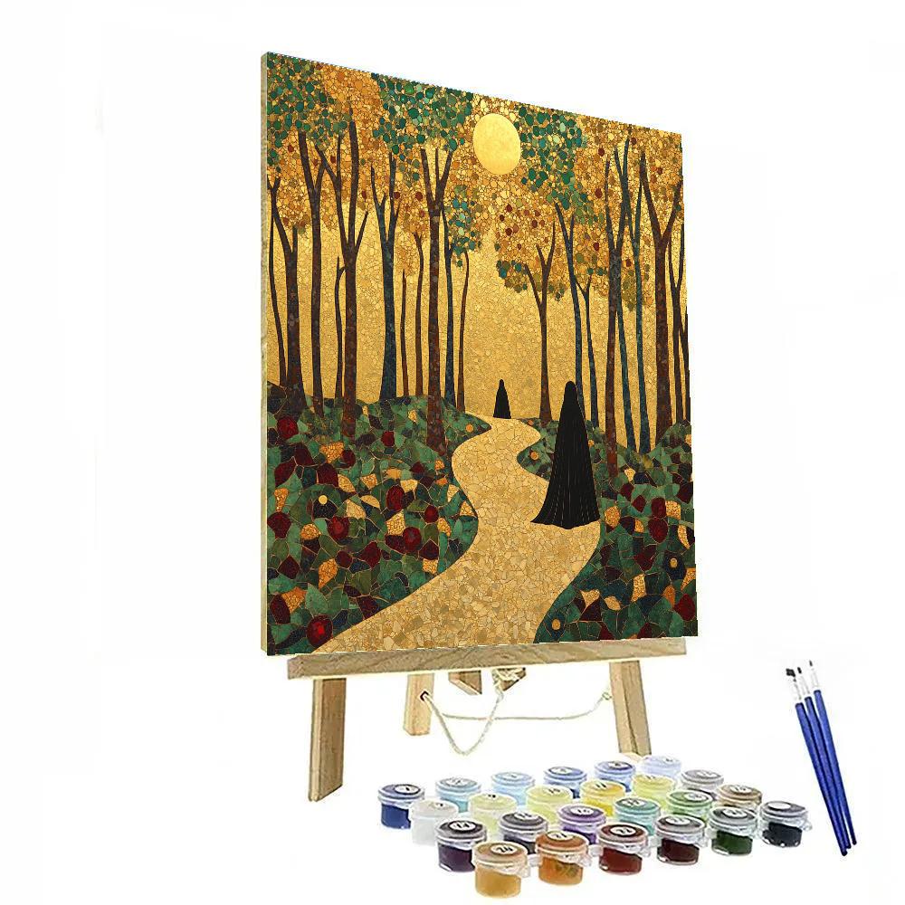 Klimt Inspired Golden Forest Path Painting by numbers kit