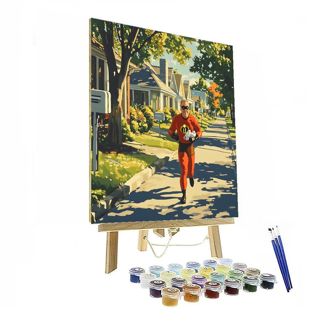 Mr Incredible Neighborhood Rescue Sprint Disney Inspired Painting by numbers kit