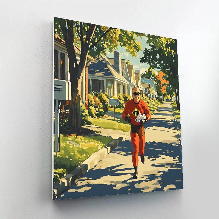 Mr Incredible Neighborhood Rescue Sprint Disney Inspired Painting by numbers kit