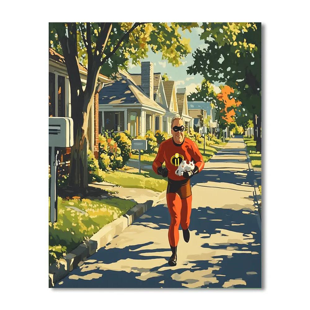 Mr Incredible Neighborhood Rescue Sprint Disney Inspired Painting by numbers kit