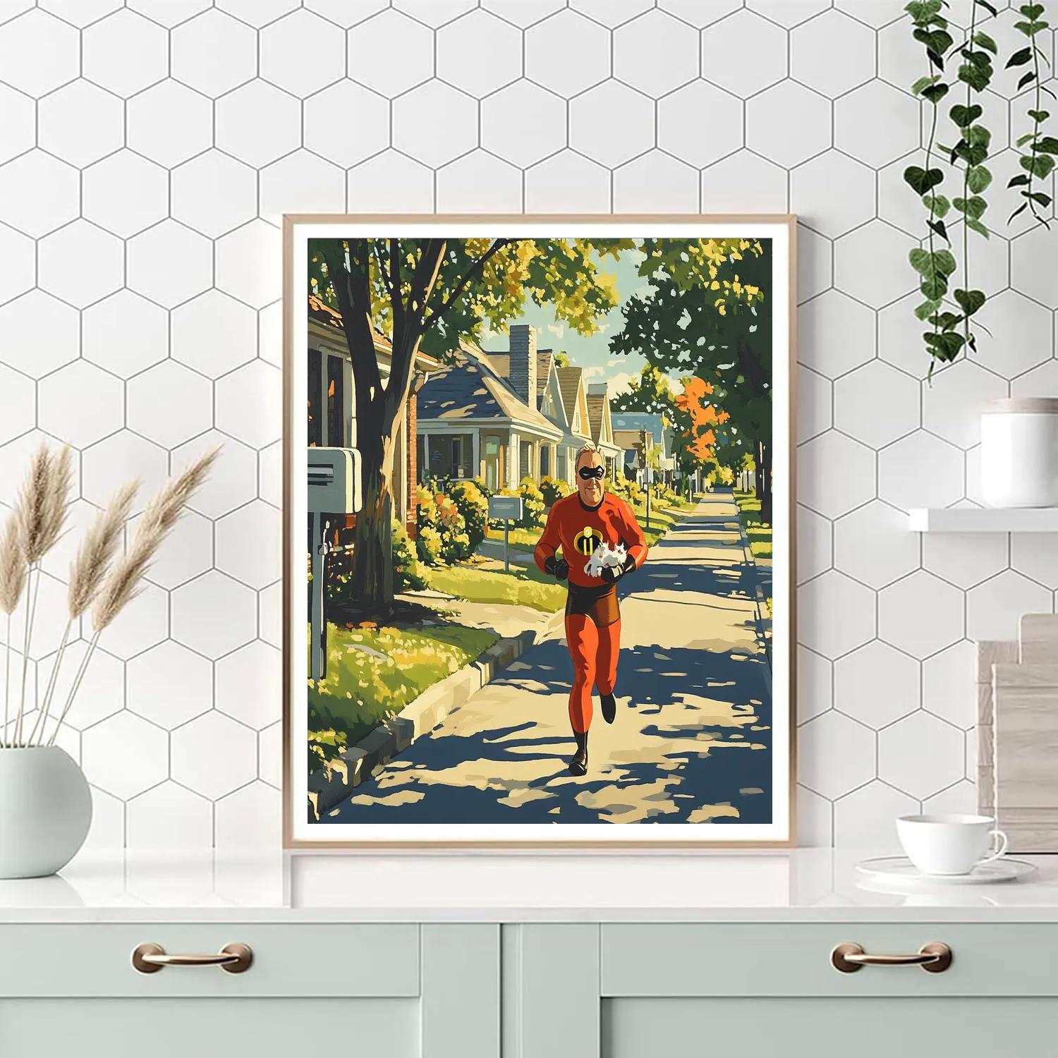 Mr Incredible Neighborhood Rescue Sprint Disney Inspired Painting by numbers kit