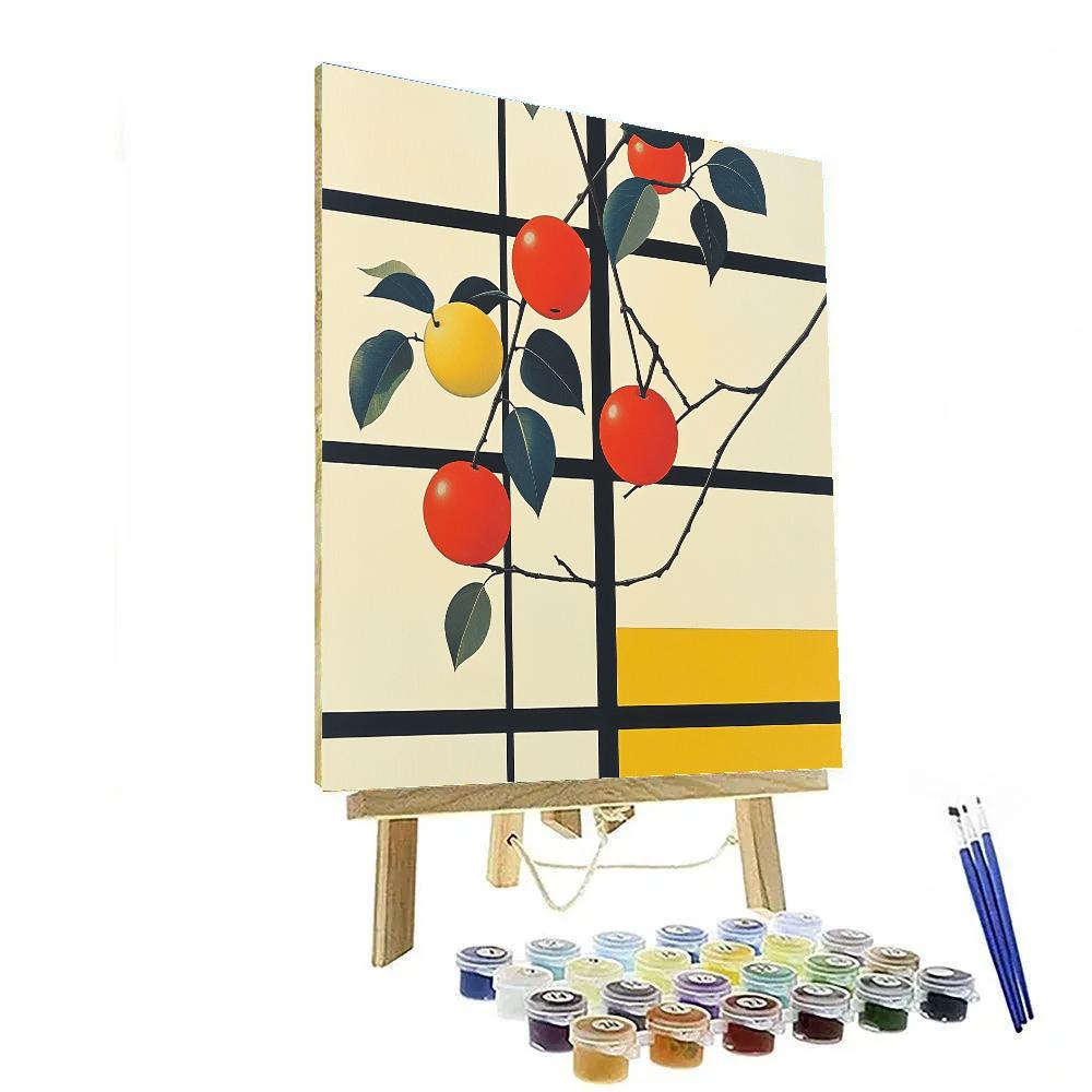 Mondrian Inspired Orchard Grid Paint by numbers art