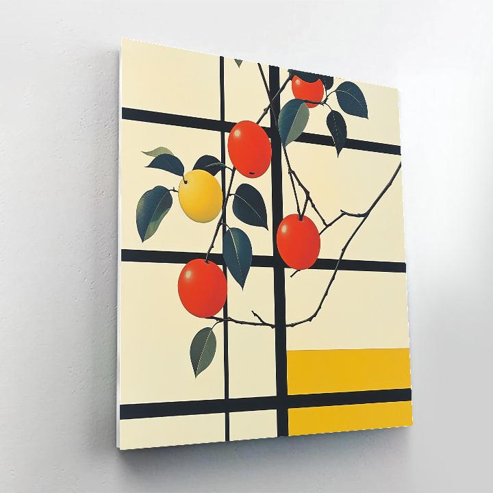 Mondrian Inspired Orchard Grid Paint by numbers art