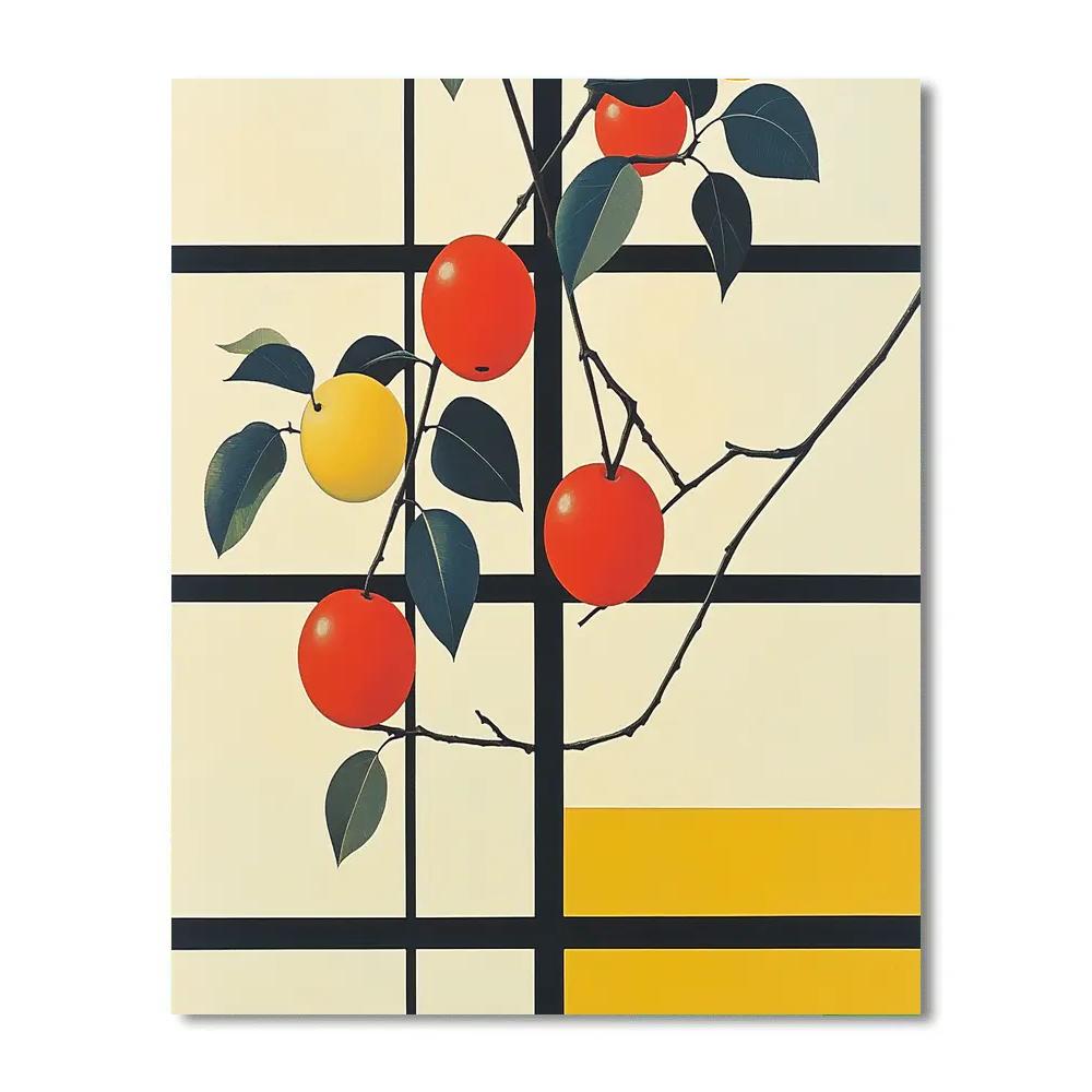 Mondrian Inspired Orchard Grid Paint by numbers art