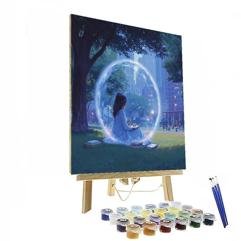 Violet Invisible Bubble Park Hangout Disney Inspired painting number kit
