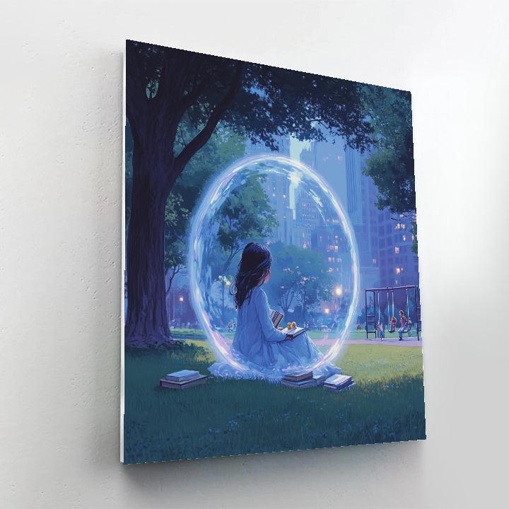 Violet Invisible Bubble Park Hangout Disney Inspired painting number kit