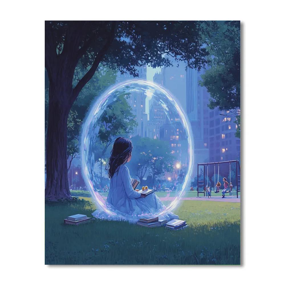 Violet Invisible Bubble Park Hangout Disney Inspired painting number kit