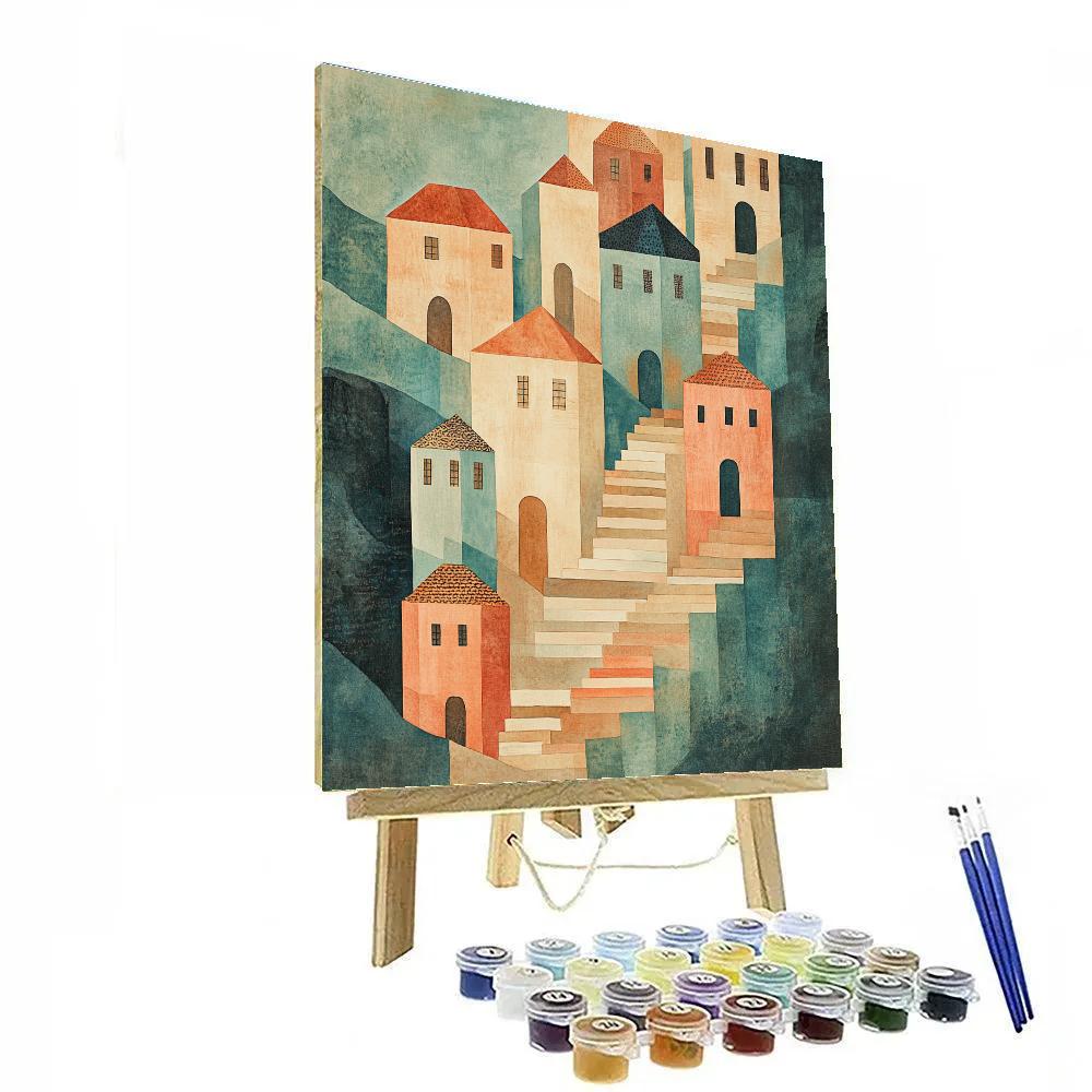 Paul Klee Inspired City Of Stairs Painting by numbers kit