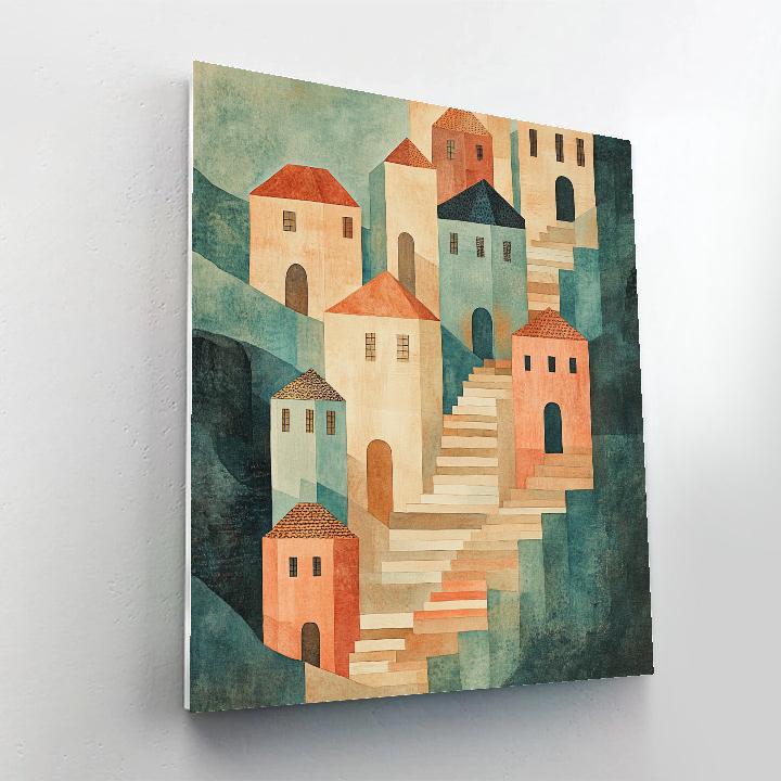 Paul Klee Inspired City Of Stairs Painting by numbers kit