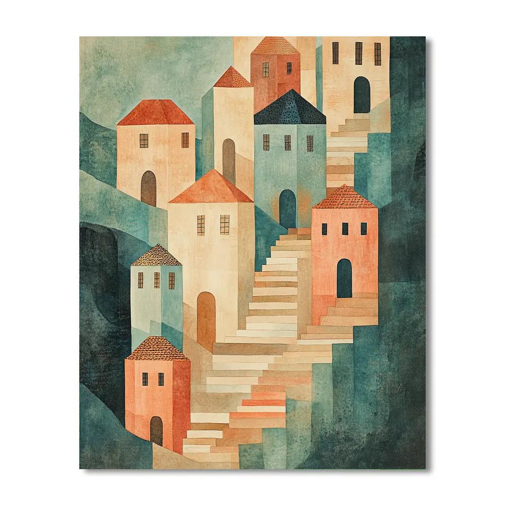 Paul Klee Inspired City Of Stairs Painting by numbers kit