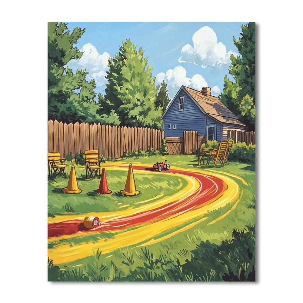 Dash Backyard Sprint Track Disney Inspired painting number kit