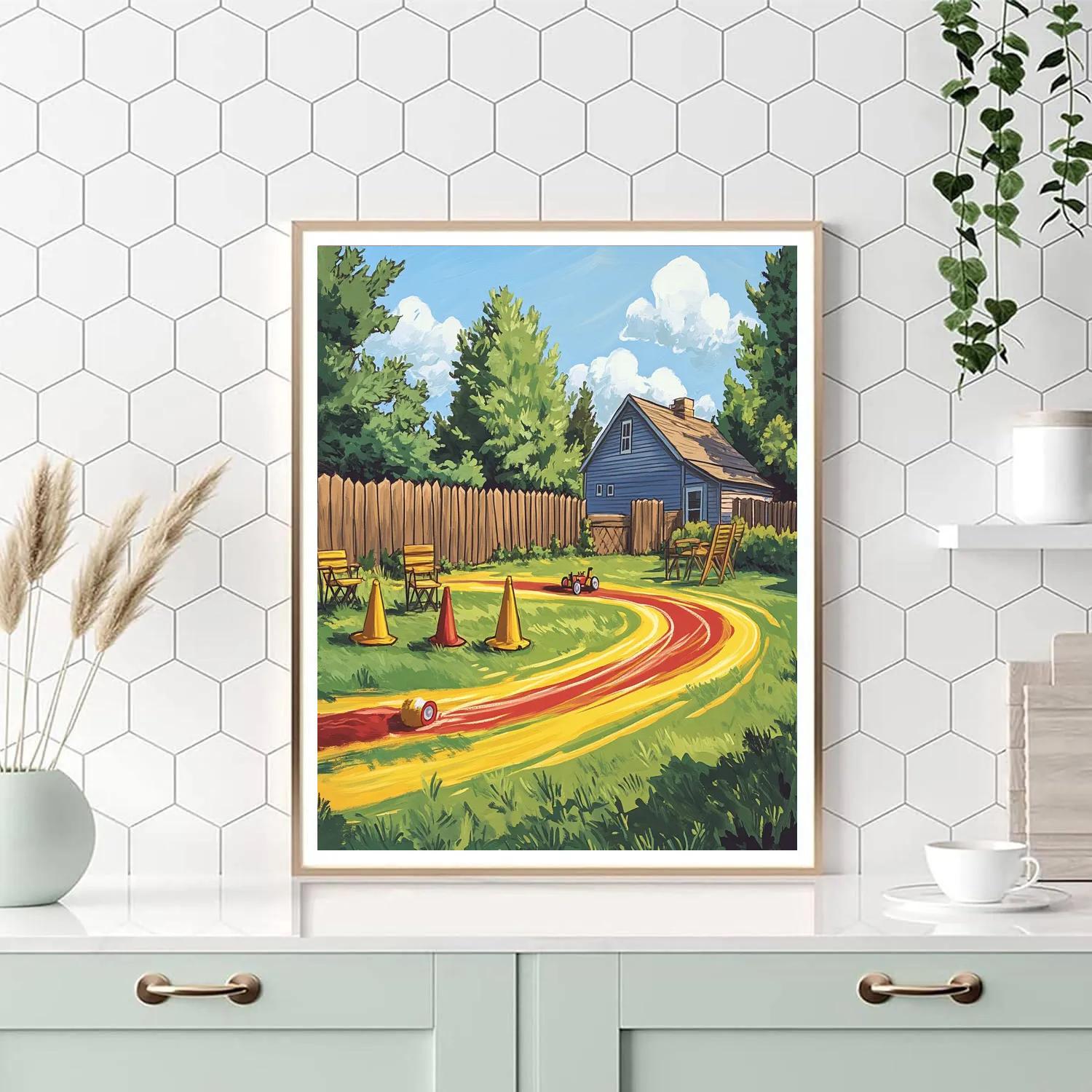 Dash Backyard Sprint Track Disney Inspired painting number kit