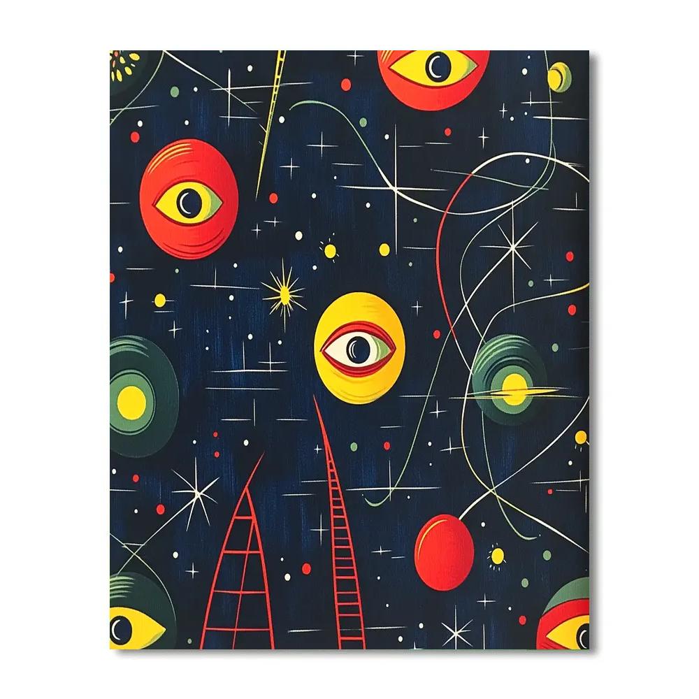 Joan Miro Inspired Carnival Of Moons Paint by numbers art
