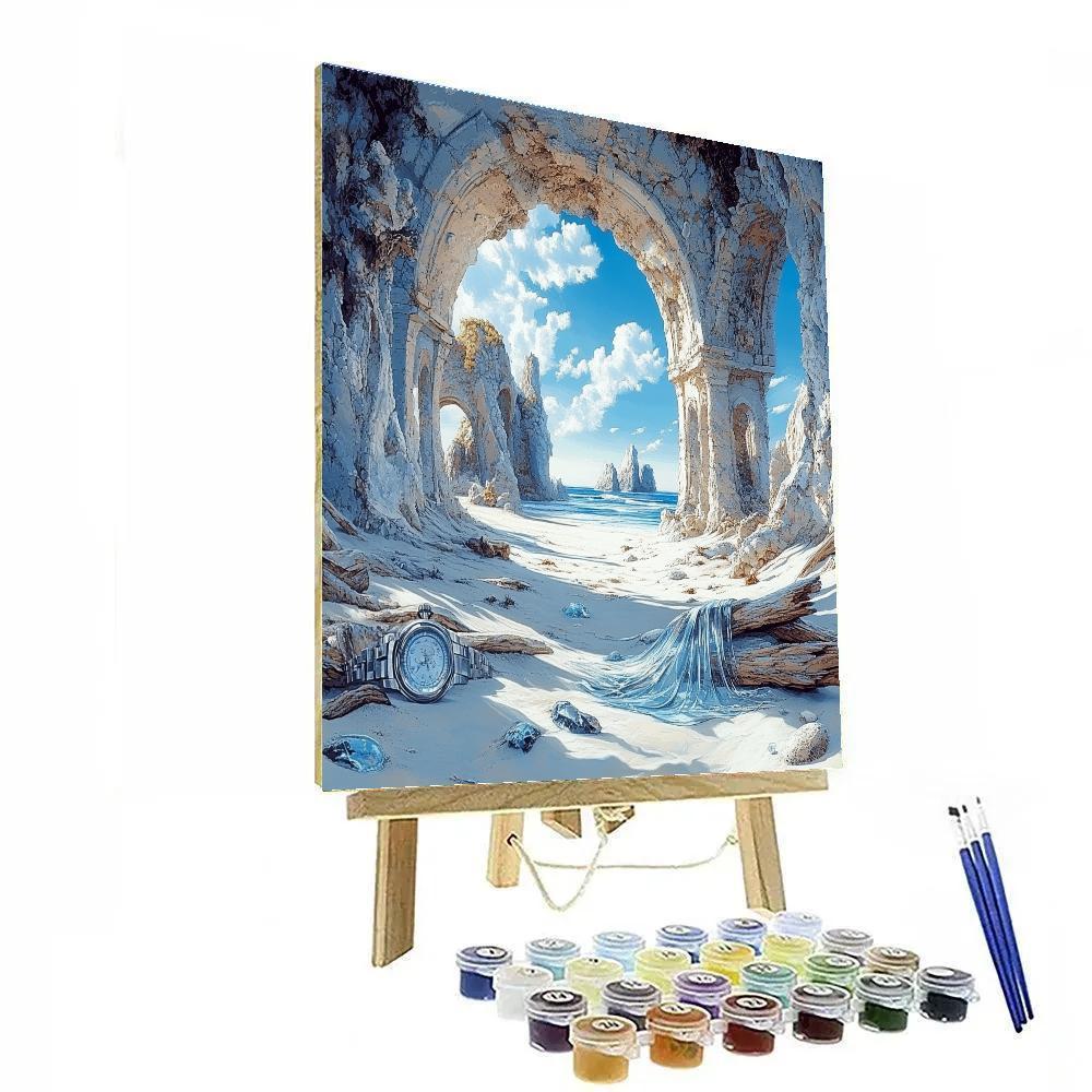 Dali Inspired Time On The Shore DIY paint by numbers