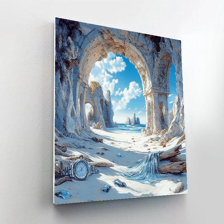 Dali Inspired Time On The Shore DIY paint by numbers