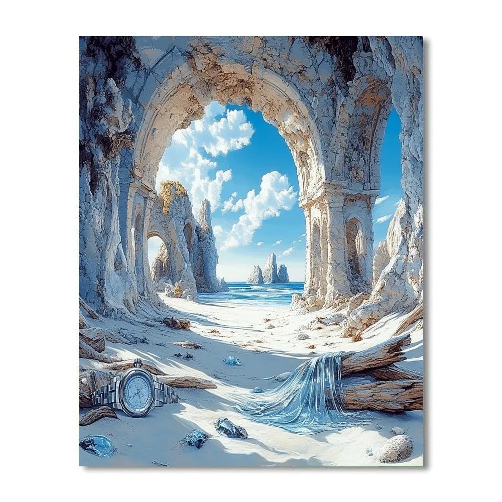 Dali Inspired Time On The Shore DIY paint by numbers