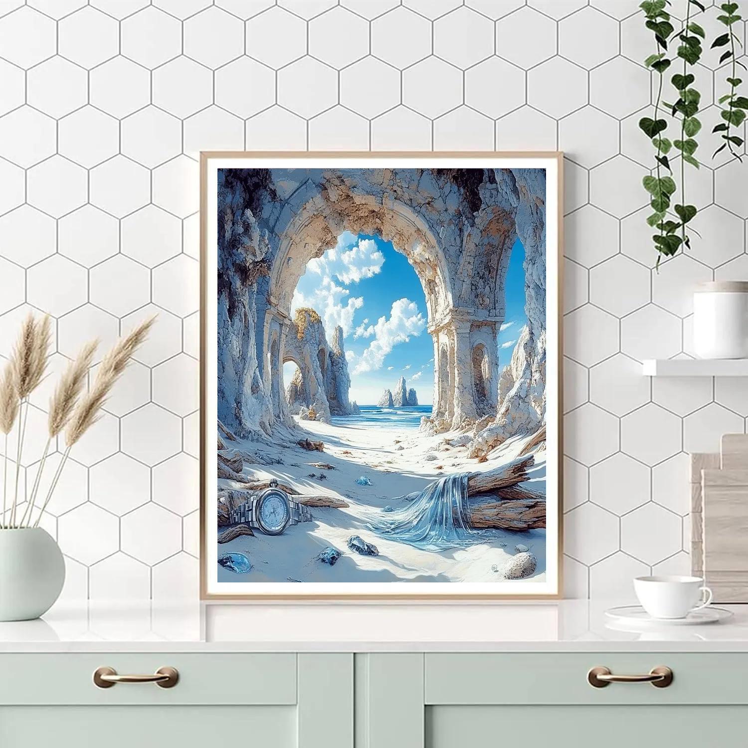 Dali Inspired Time On The Shore DIY paint by numbers