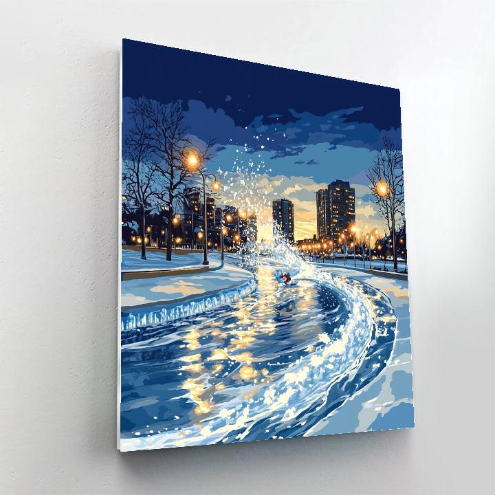 Frozone Frozen Fountain City Slide Disney Inspired Numbered painting kits
