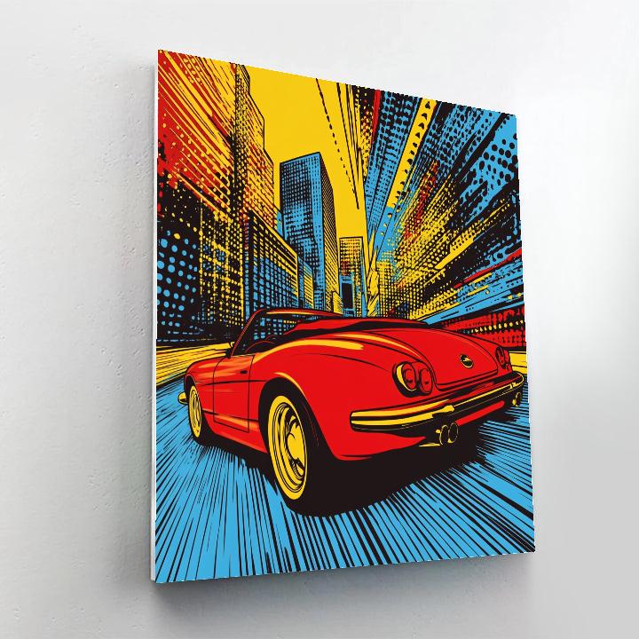 Lichtenstein Inspired Pop Vintage Car Numbered painting kits