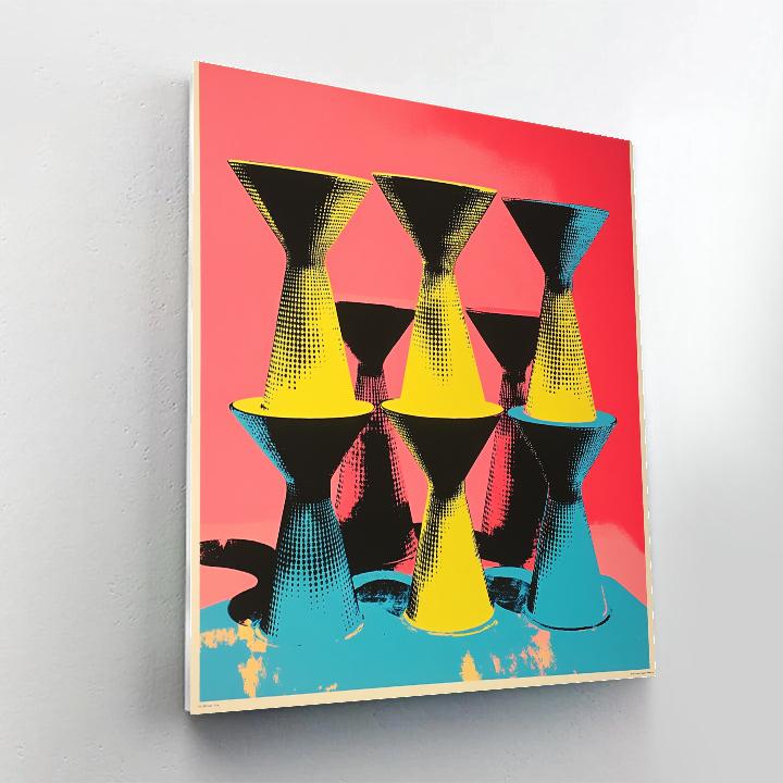 Warhol Inspired Neon Ice Cream Grid Number painting