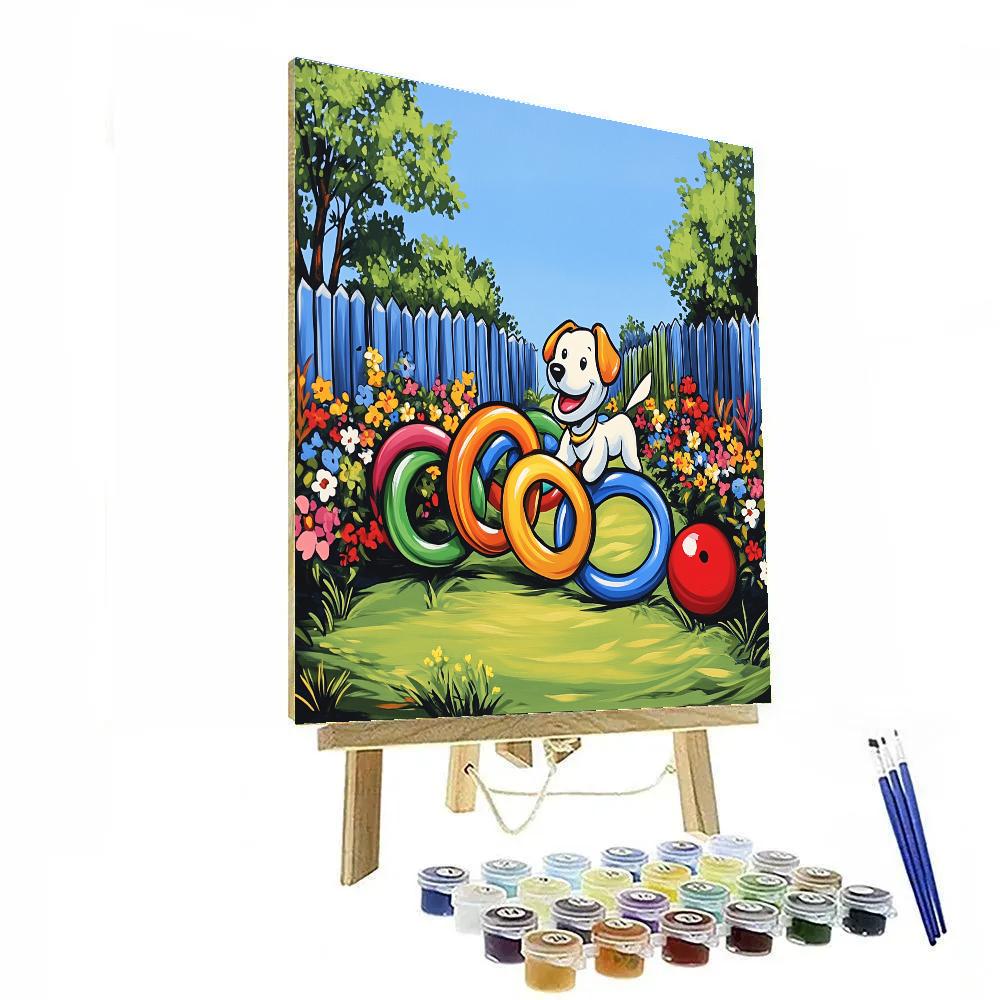 Slinky Dog Backyard Ring Tunnel Disney Inspired paint by numbers